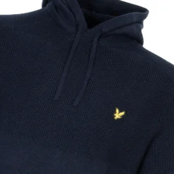 Lyle & Scott Seed Stitch Knitted Golf Hoodie - Dark Navy -Sports - Golf Shop lyleandscott Seed20stitich20knitted20Hoodie20dark20navy 3