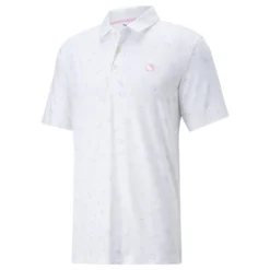 PUMA X Arnold Palmer Cloudspun Contender Polo Shirt - Bright White/Lavender Pop