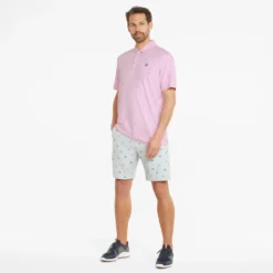 PUMA X Arnold Palmer Cloudspun Contender Polo Shirt - Pale Pink/Lavender Pop -Sports - Golf Shop puma 5355072002 5