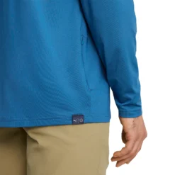 PUMA MATTR Colourblock Hoodie - Lake Blue/Navy Blazer -Sports - Golf Shop puma mattrcolourblockhoodie lakebluenavyblazer 5