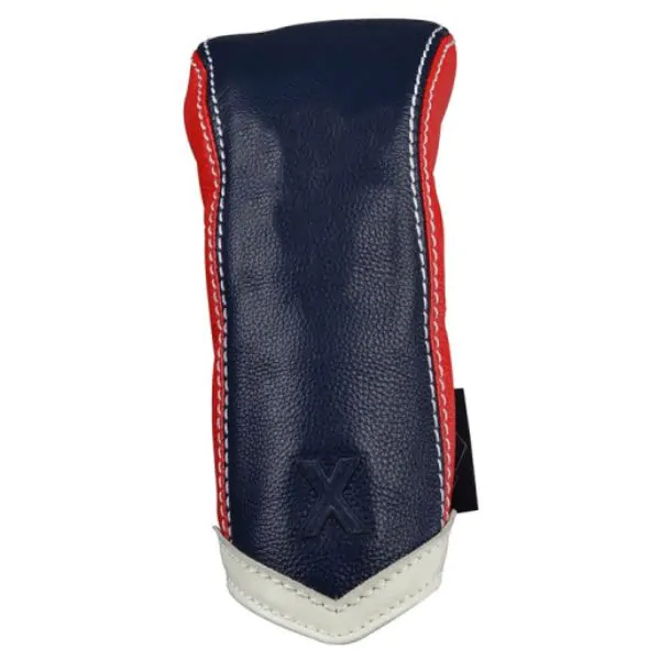 Sun Mountain Leather Hybrid Head Cover - Navy White Red 1 Sun Mountain Leather Hybrid Head Cover - Navy White Red