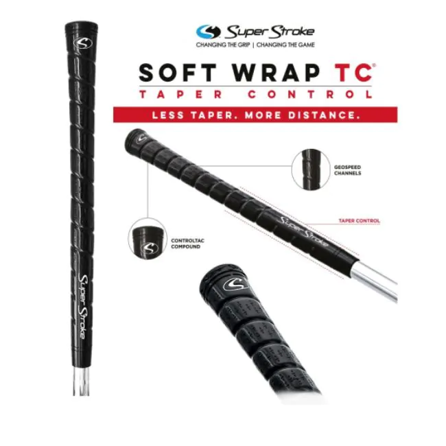 Superstroke Soft Wrap TC Golf Grip - Black Midsize 1 Superstroke Soft Wrap TC Golf Grip - Black Midsize