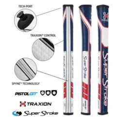 Super Stroke Traxion Pistol GT Tour Putter Grip - Red/White/Blue