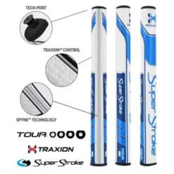Super Stroke Traxion Tour 1.0 Putter Grip - White/Light Blue/Dark Blue