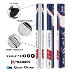 Super Stroke Traxion Tour 3.0 Putter Grip - Red/White/Blue