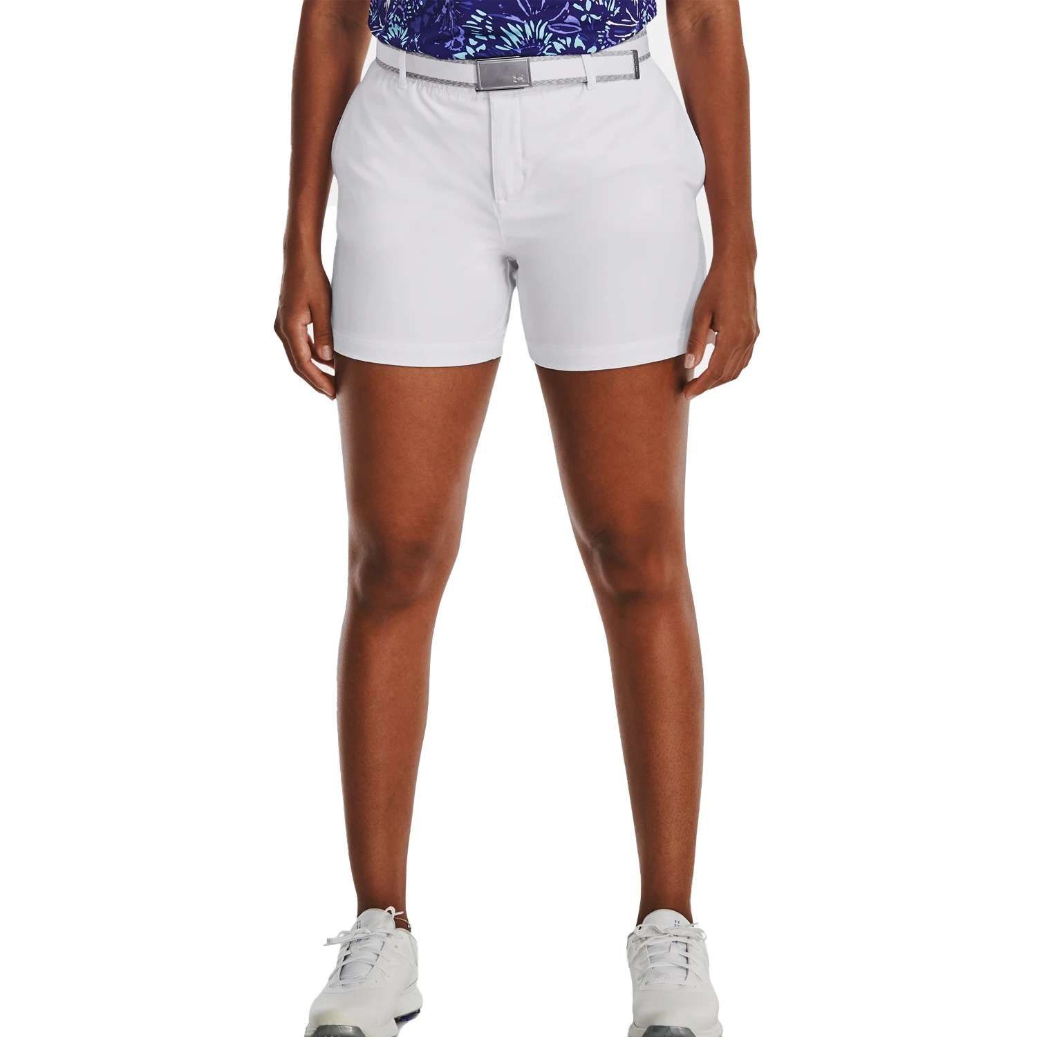 Under Armour Links Ladies Shorty Shorts - White/White 3 Under Armour Links Ladies Shorty Shorts - White/White - Image 3