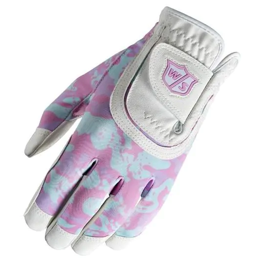 Wilson Staff Junior All-Fit Glove - White/Pink/Camo 1 Wilson Staff Junior All-Fit Glove - White/Pink/Camo